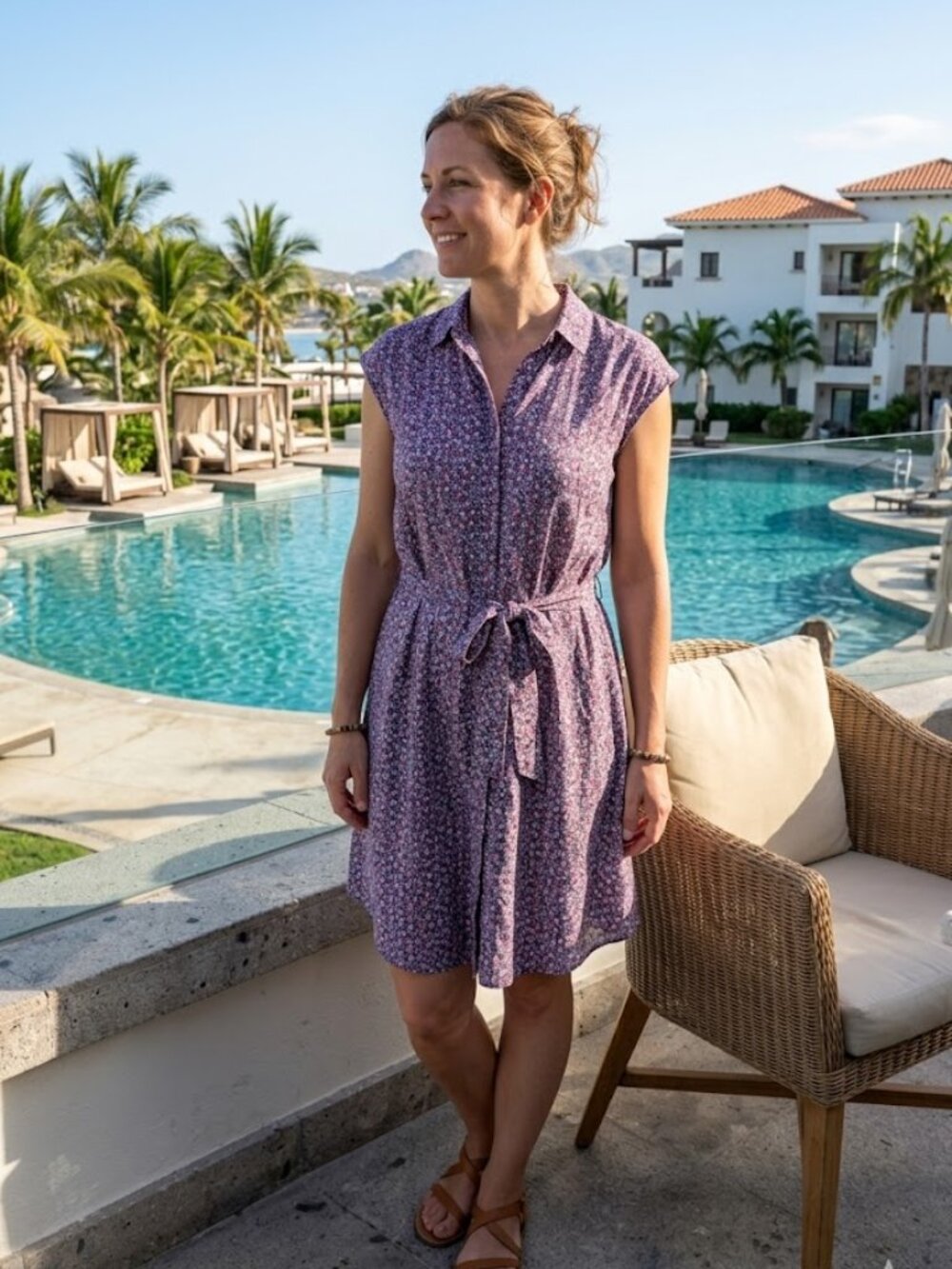 TORY BURCH Gigi Printed Mini Hudson Blue Linosa Shirtdress Size 8 Orig $395